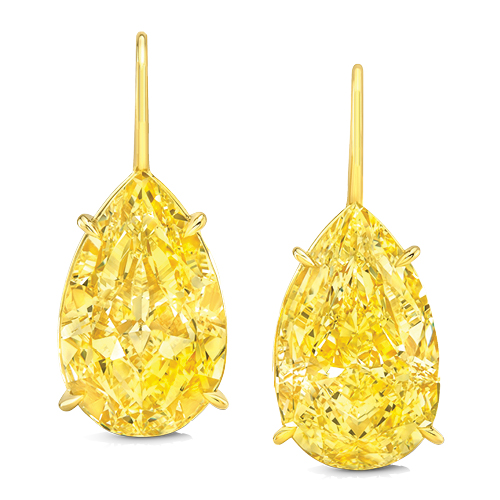 Pear-shaped
yellow-diamond earrings from
Rahaminov Diamonds image