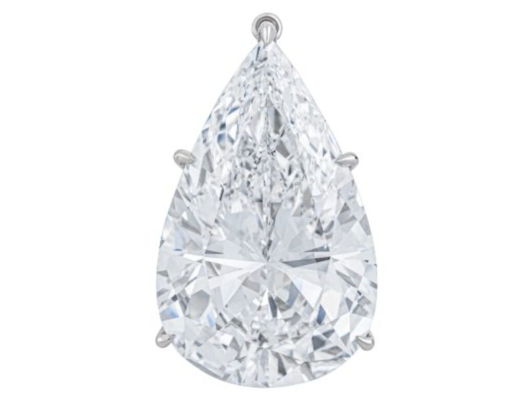 30.02-carat, D-color, pear diamond image.