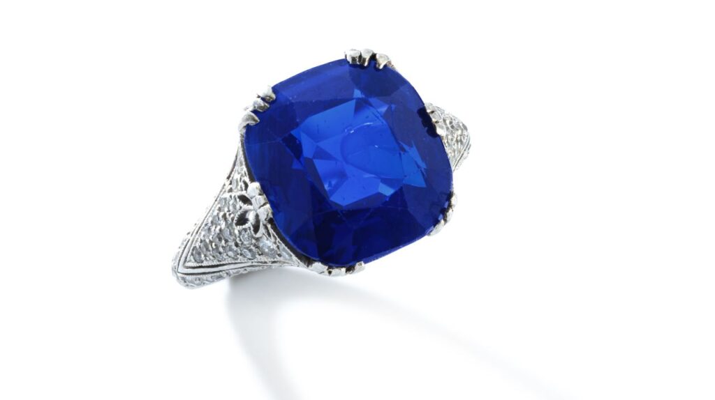 Marcus & Co. 10.31-carat, Kashmir sapphire, Sotheby’s image