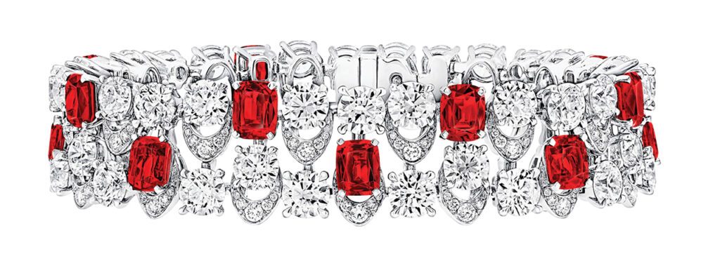 Image of a diamond and ruby bracelet by Graff