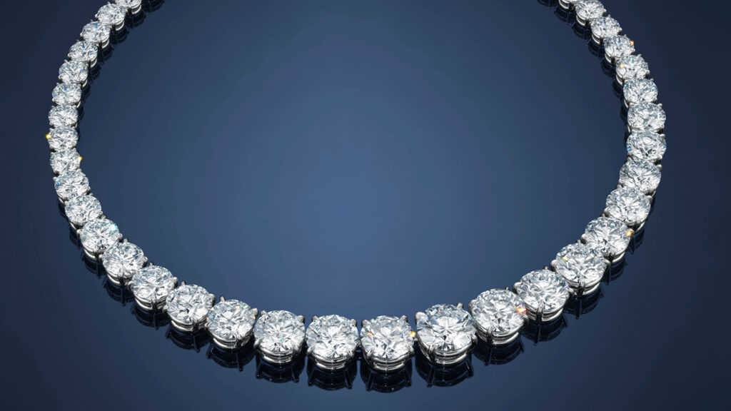 Rivière diamond necklace at Christie's image