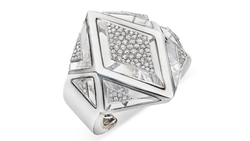 Rock crystal and diamond bracelet at Christie's image