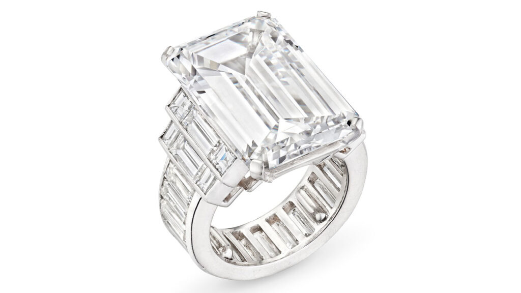 Emerald-cut diamond ring image