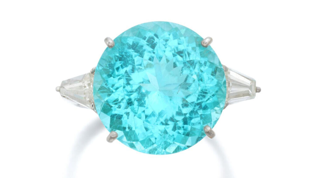 Circular-cut paraiba tourmaline ring image