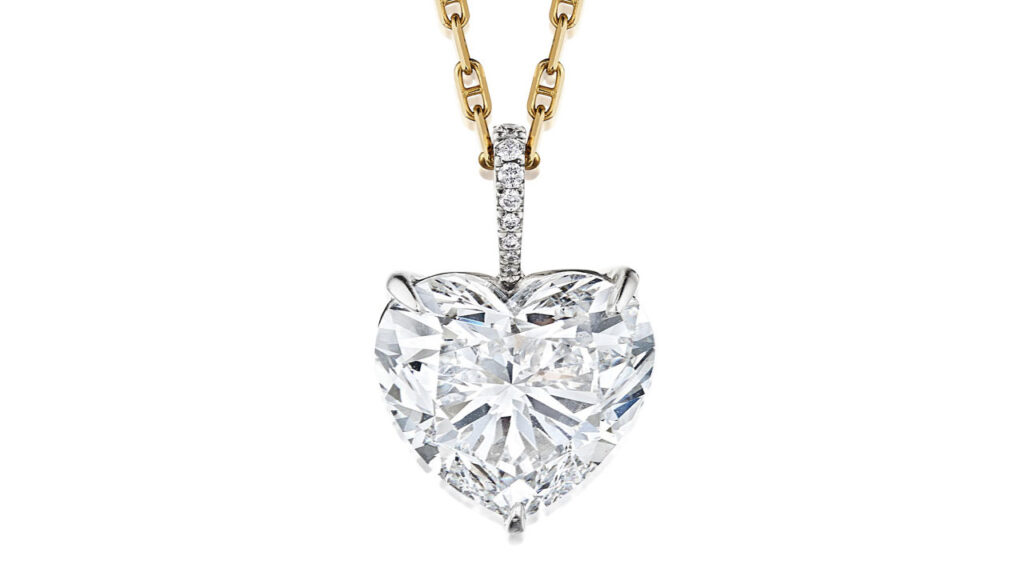Heart-shaped diamond necklace from Bonhams image