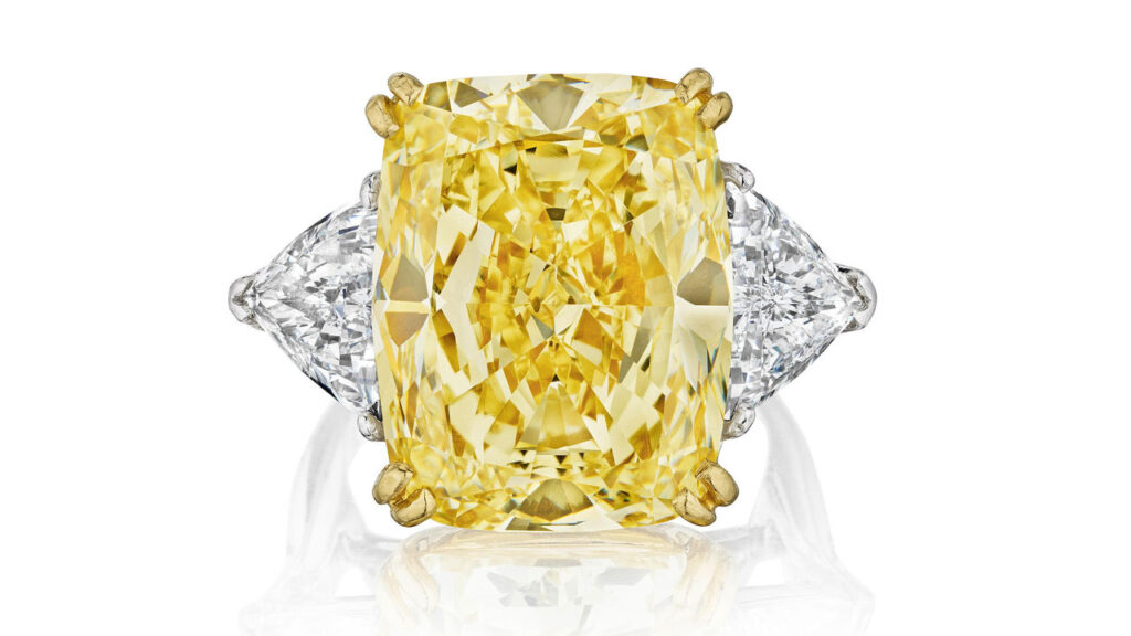 Yellow diamond ring from Bonhams image