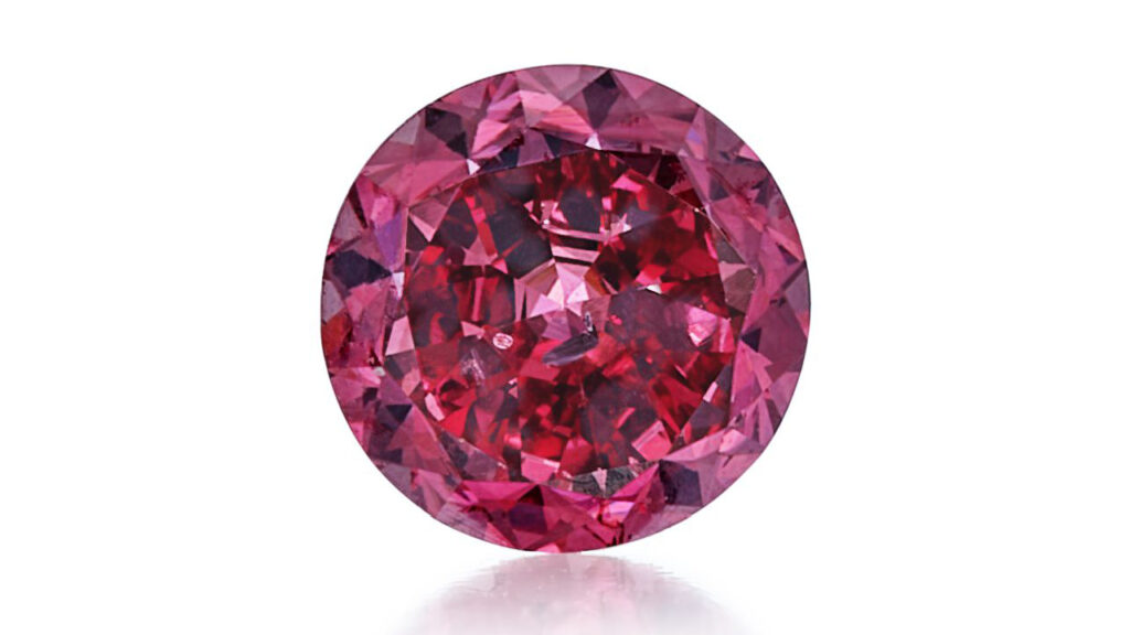 Red diamond ring at Sotheby's image