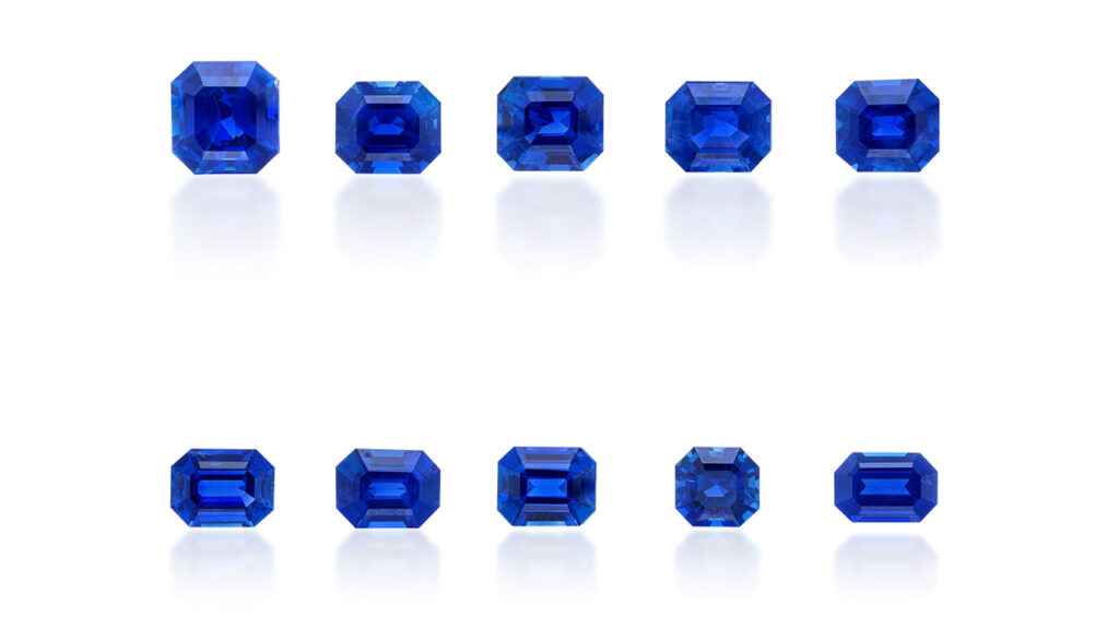 Group of unmounted Kashmir sapphires at Sotheby's image