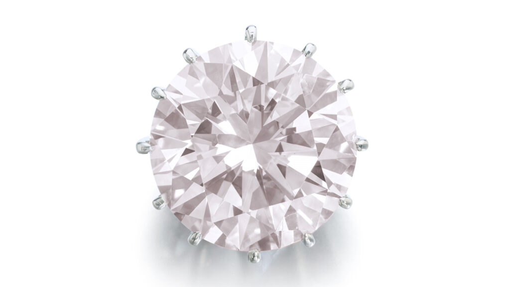 Light pink diamond pendant at Sotheby's image