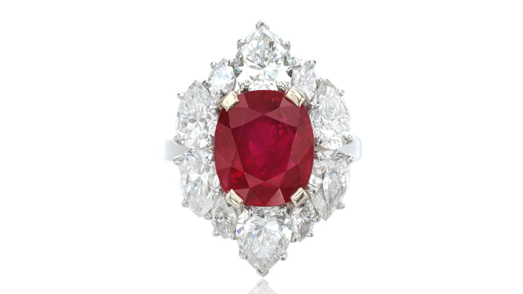 Bulgari cushion-cut Burmese ruby ring image