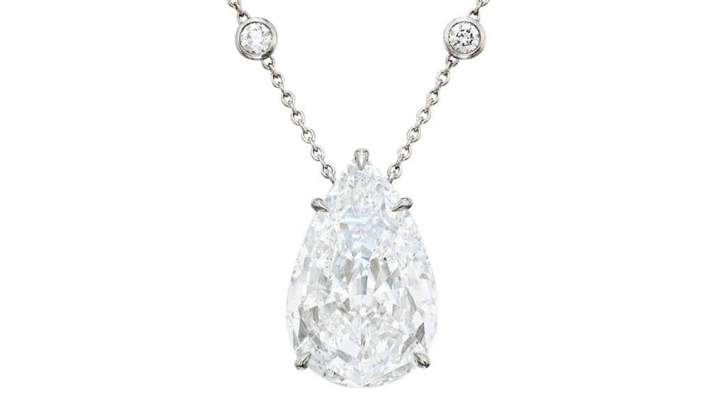 Tiffany & Co. necklace with a pear-shaped internally flawless diamond image