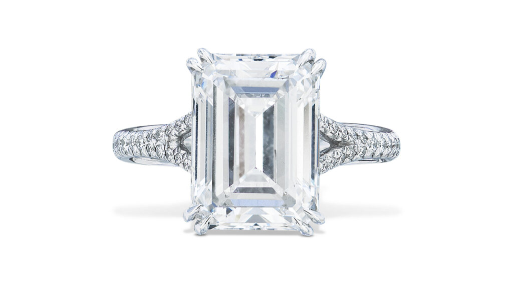 Emerald-cut diamond ring from Christie's image