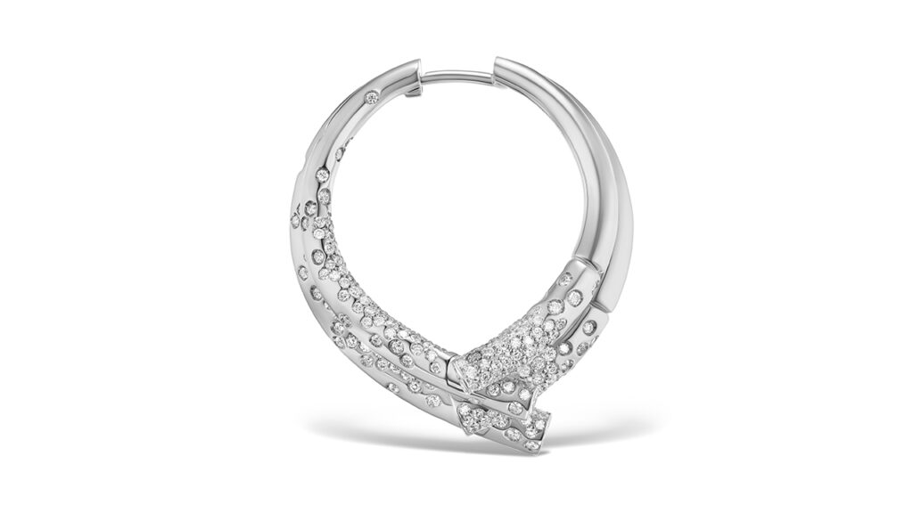 Oera earrings in Fairmined white gold and paved with diamonds image