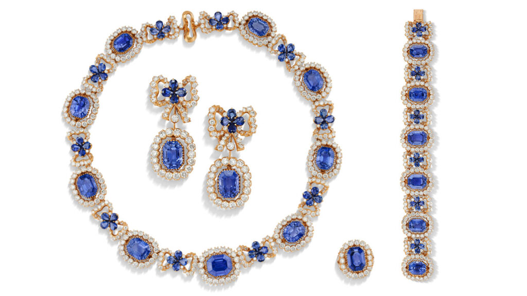Ceylon sapphire and diamond suite by Rezaimage