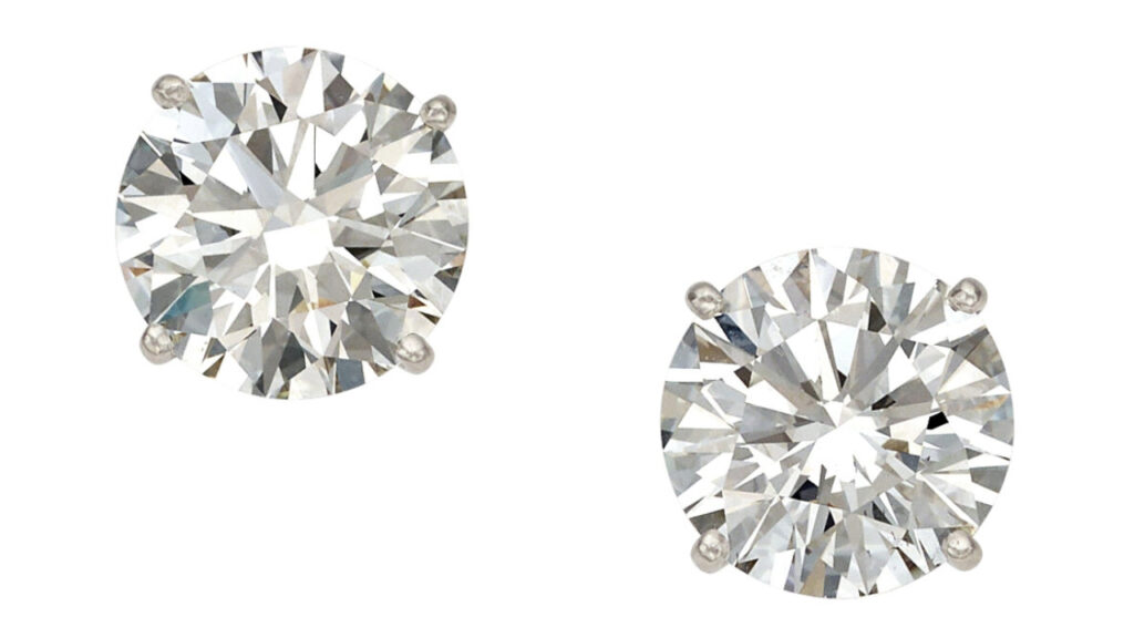 Round brilliant-cut diamond earrings at Heritage Auctions image