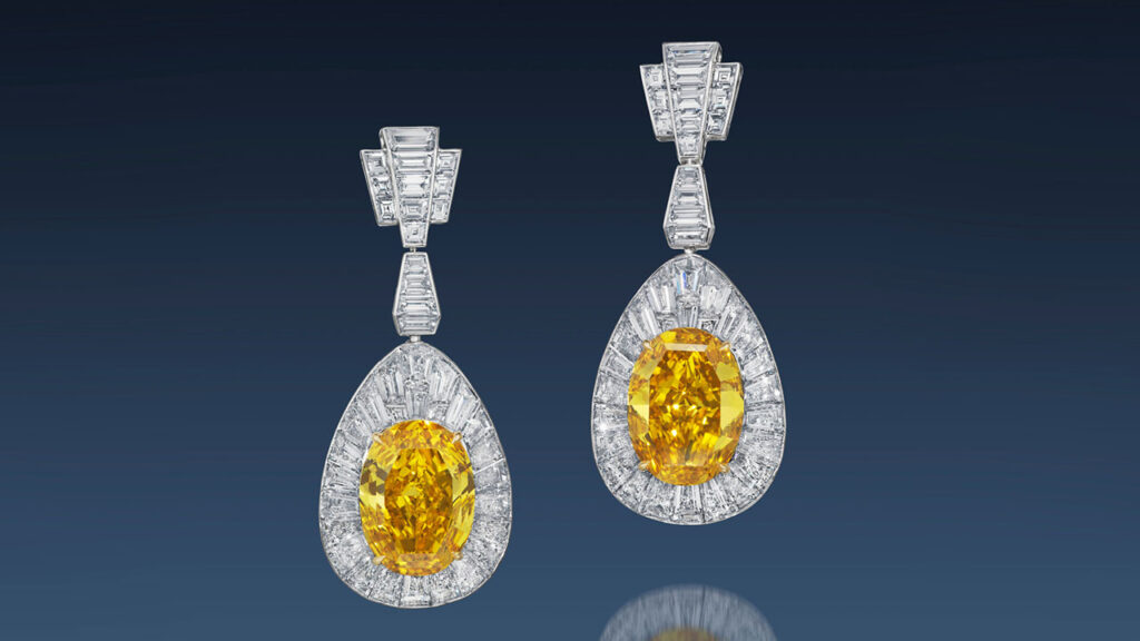 Pair of earrings named the Oriental Sunrise at Christie’s Magnificent Jewels auction image