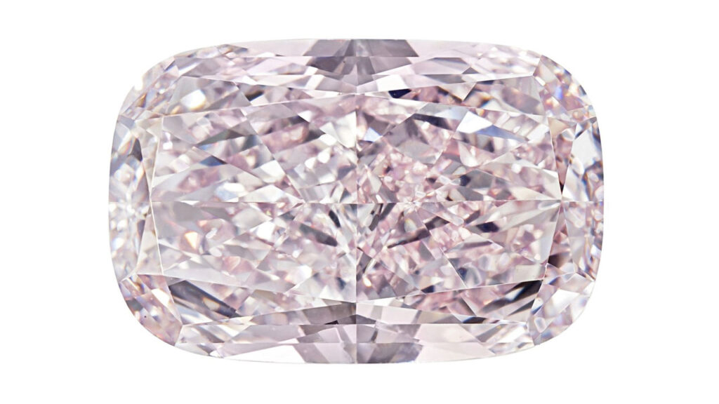 Cushion-shaped, fancy-light-purplish-pink, internally flawless diamond at Sotheby's image
