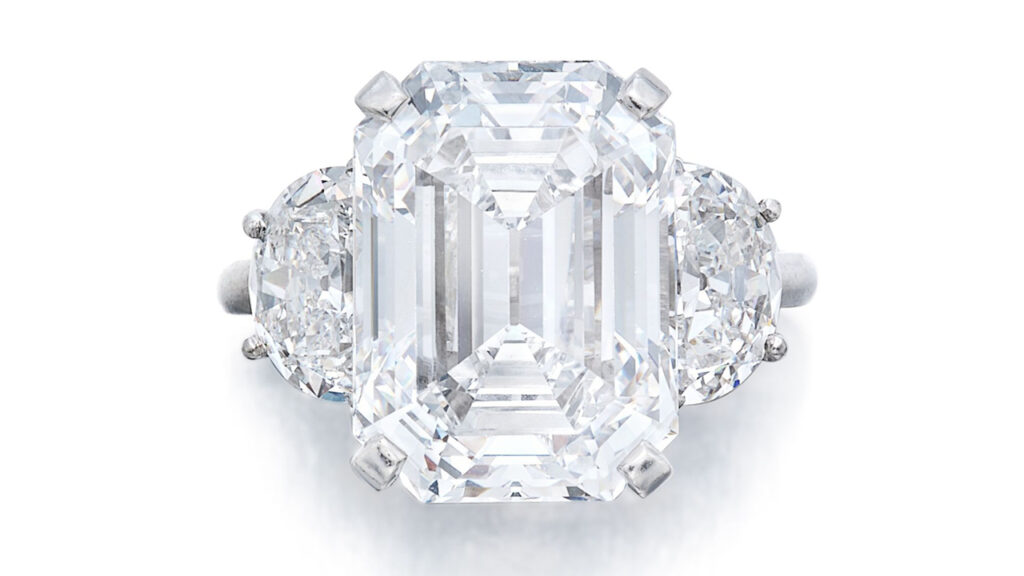 Van Cleef & Arpels ring set with an emerald-cut diamond at Sotehby's image