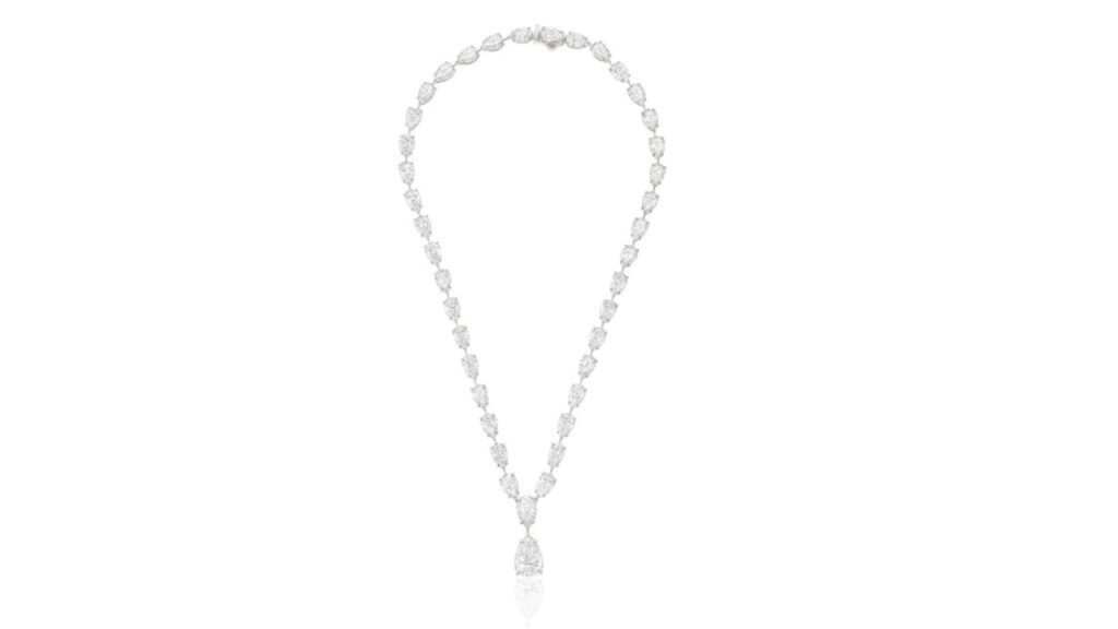 Necklace featuring a chain of 39 pear brilliant-cut diamonds at Christie’s image
