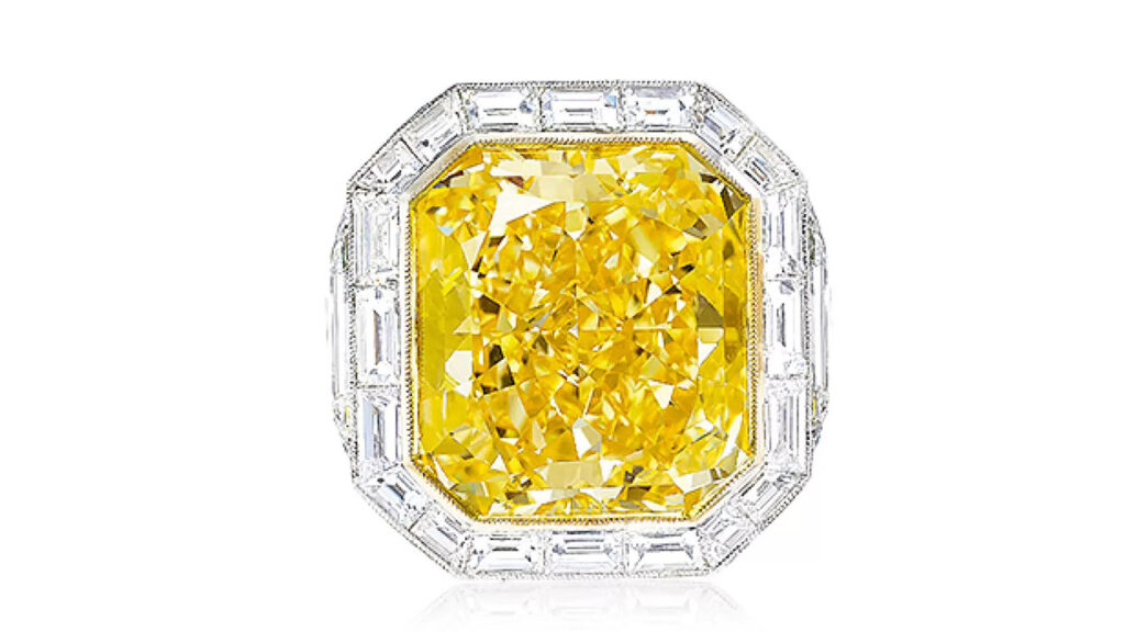 Yellow diamond ring at Poly Auction image