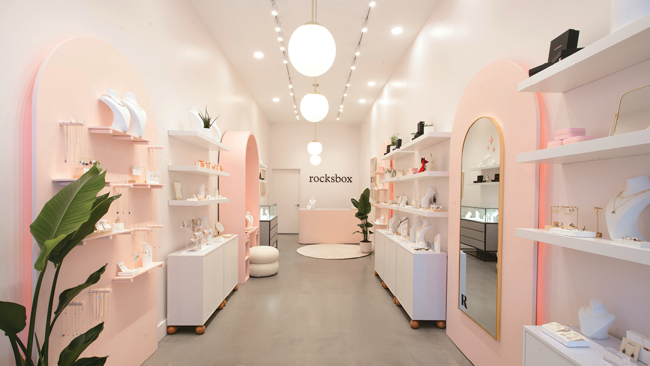 Image of the inside of a Rocksbox store in San Francisco