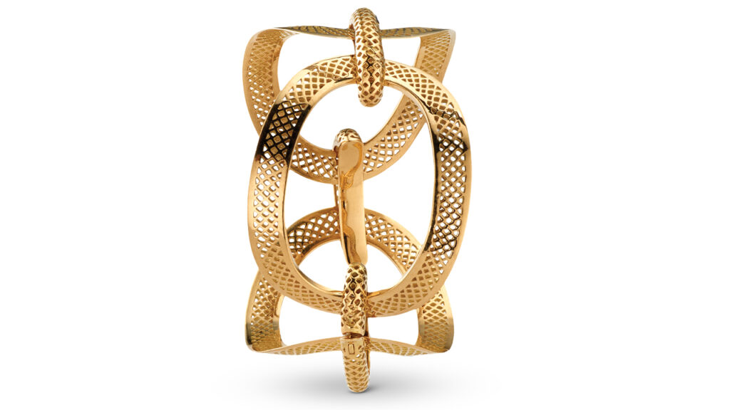 Crownwork cuff bracelet in 18-karat gold by Ray Griffiths image
