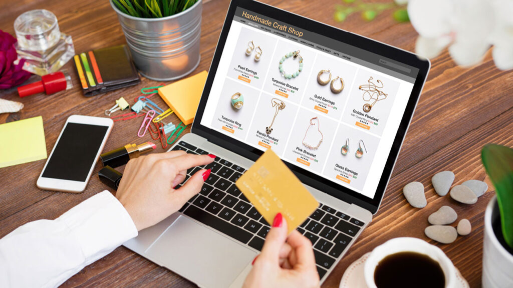 Image of someone purchasing jewelry online
