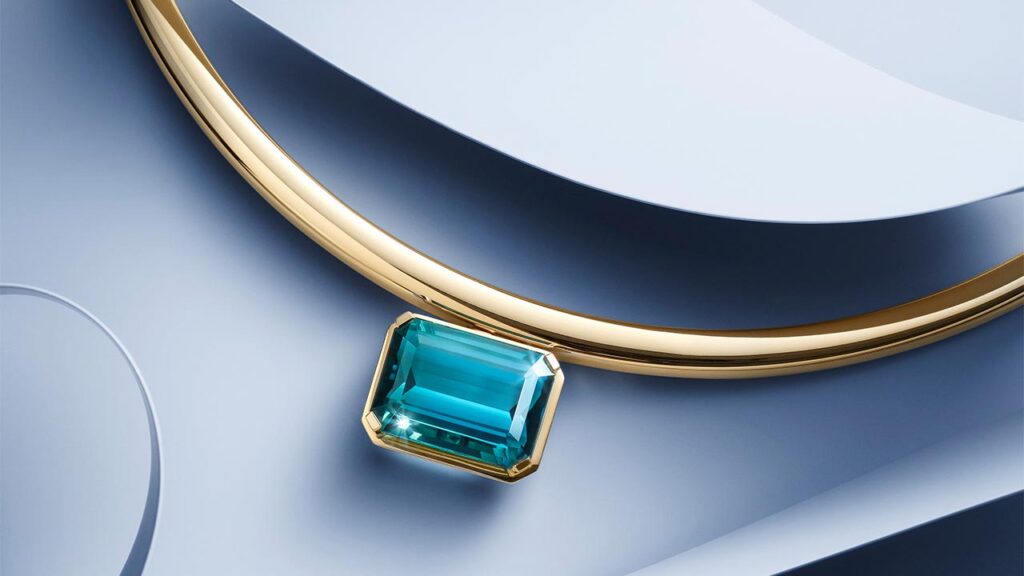 One-of-a-kind Bucherer torque in 18-karat gold with a 16.29-carat indicolite image