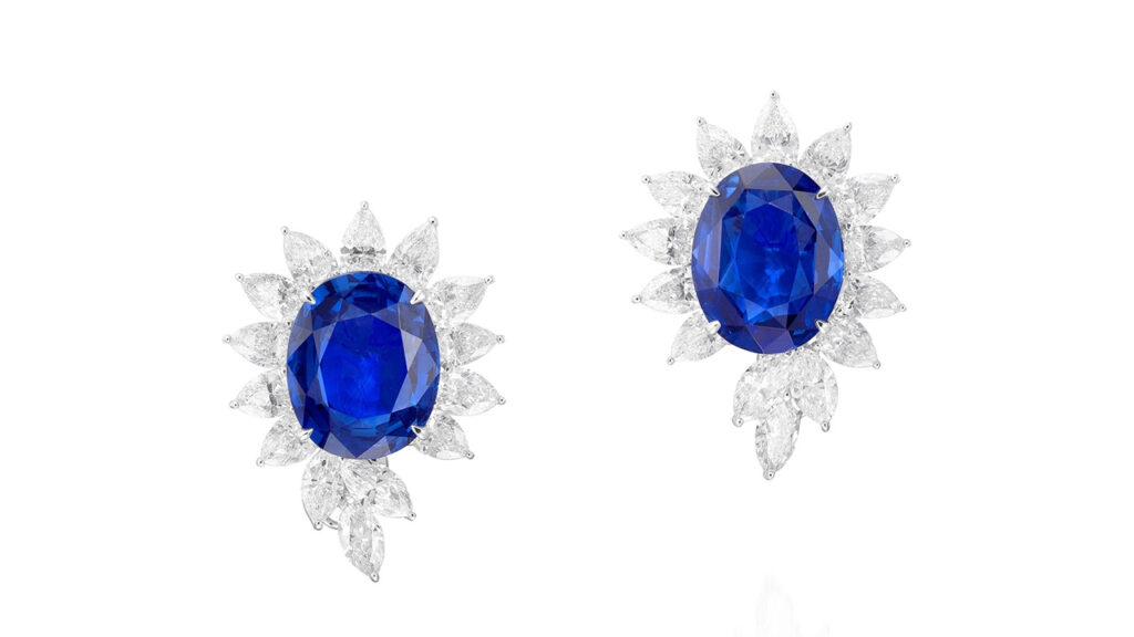 Burmese sapphires earrings at Phillips image