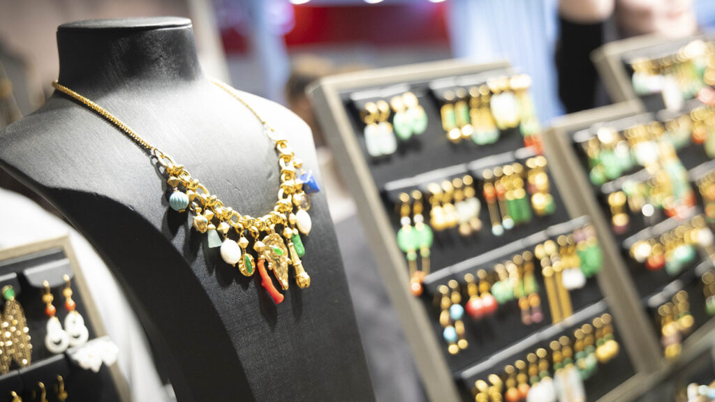 Gold jewelry on display at Hong Kong show image