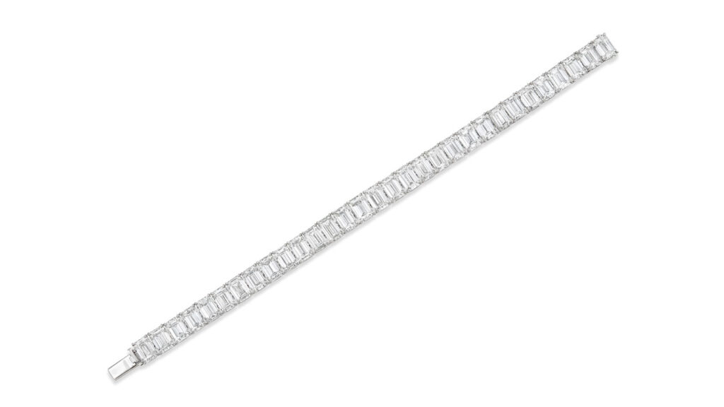 Bracelet featuring 31 emerald-cut, G to I, IF to VS2 diamonds at Christie's image