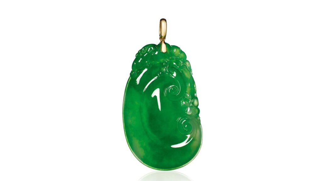Jadeite Ruyi carved pendant at Poly Auction image