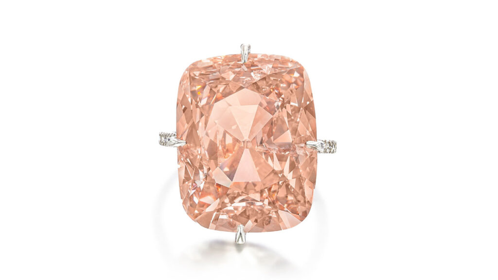 JAR ring with a cushion-shaped, fancy-brown-orange diamond, decorated with brilliant-cut diamonds at Sotheby's image