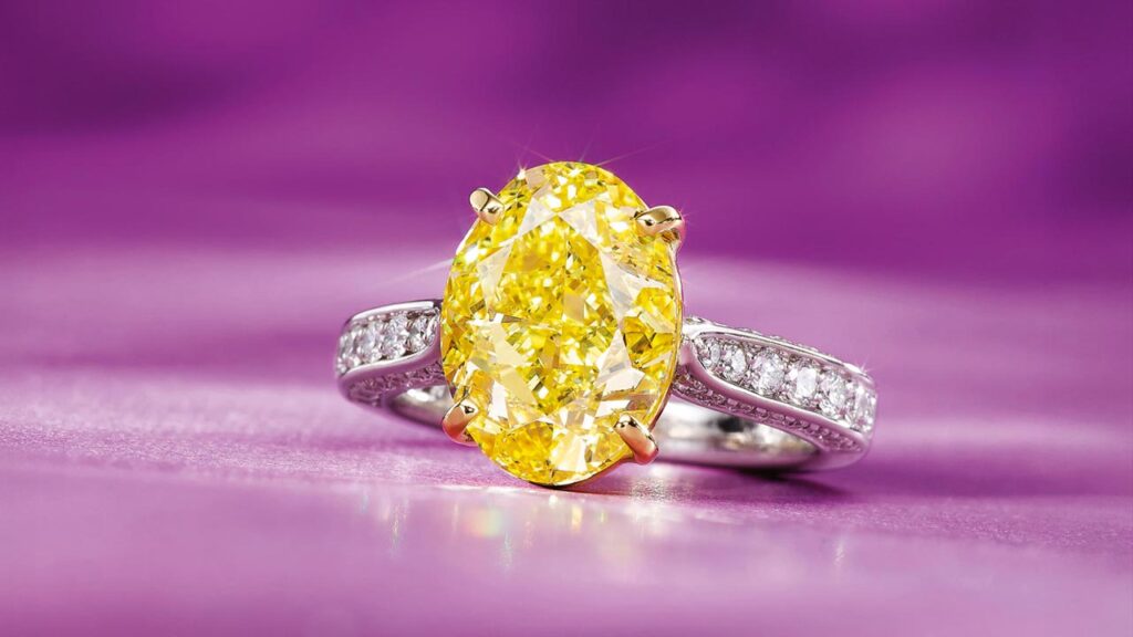 Yellow diamond ring at Bonhams image image