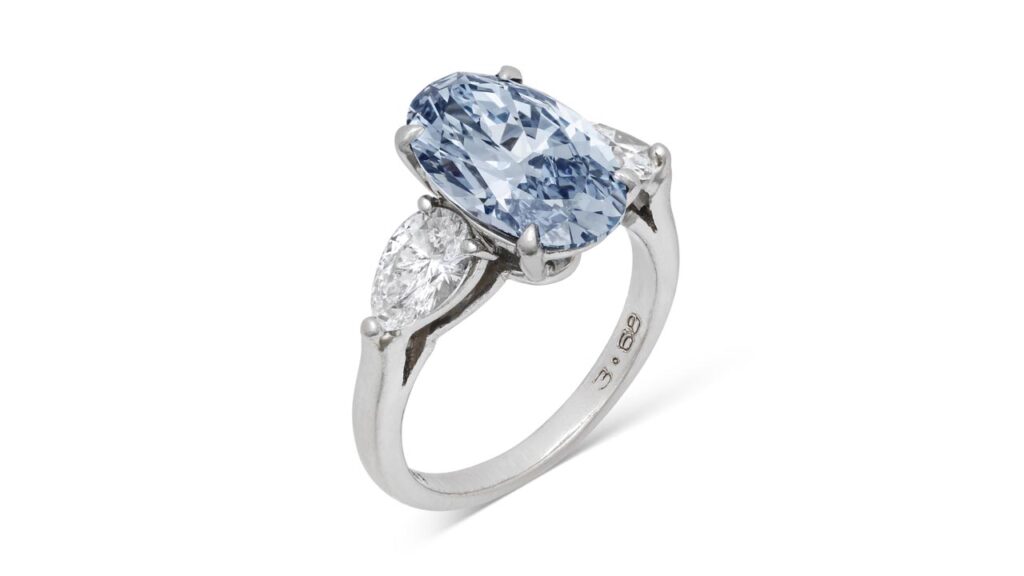 Graff oval-shaped diamond ring at Christie's image