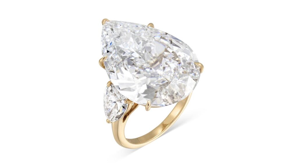 Pear shaped diamond ring by Reza at Christie's image