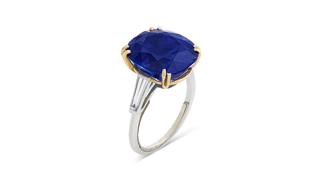Kashmir sapphire ring at Christie's image