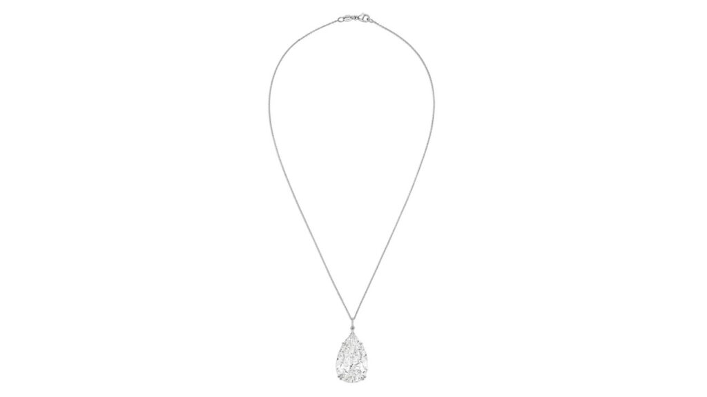 Pear brilliant-cut diamond pendant necklace at Christie's image