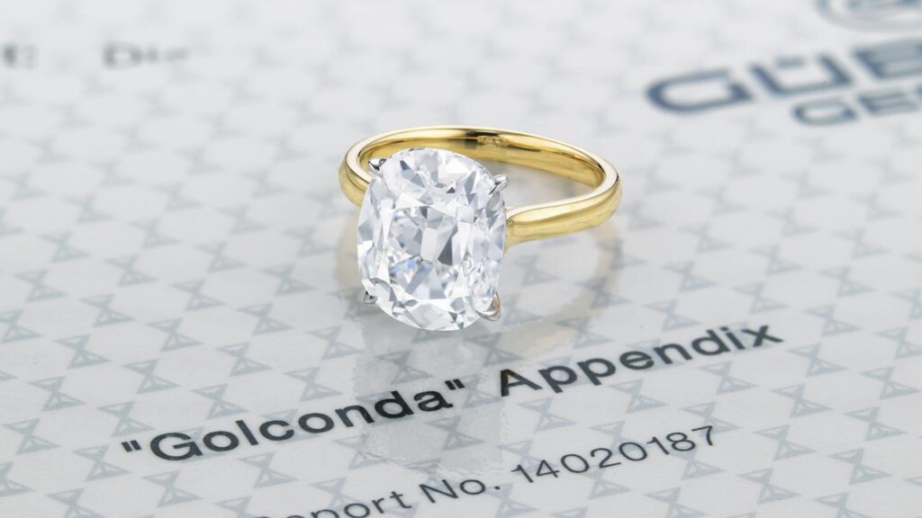 Brilliant-cut, 6.76-carat, D-color, internally flawless diamond from the Golconda mines at Christie's image