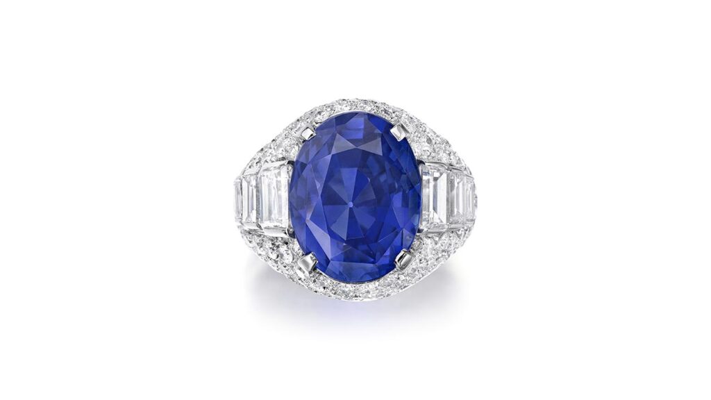 Bulgari Trombino Ceylon sapphire and diamond ring at Phillips image