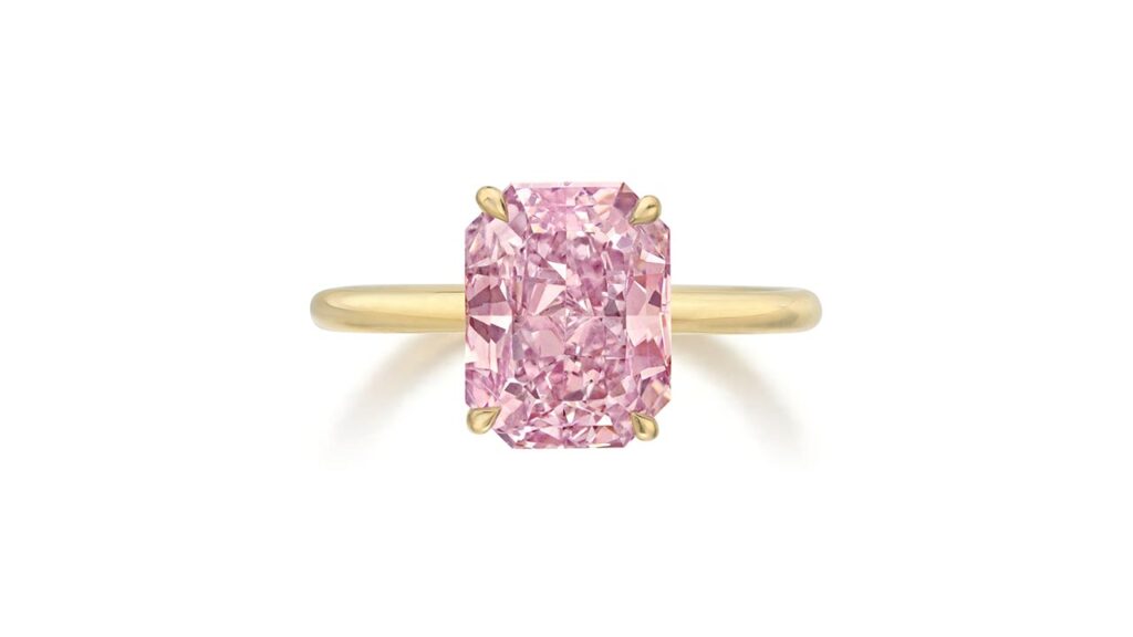 Pink diamond ring at Phillips image
