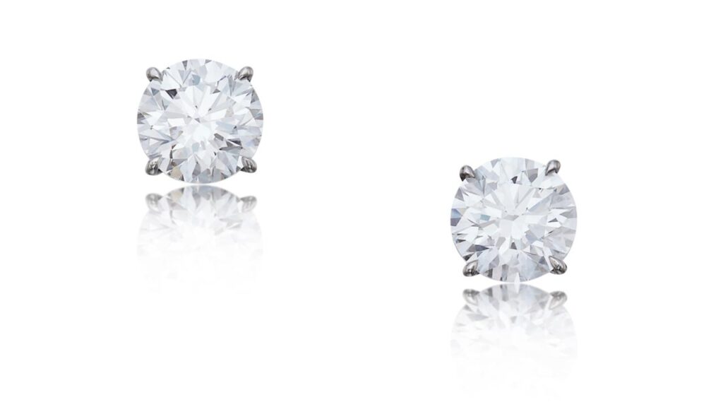 Diamond earrings at Sotheby's image