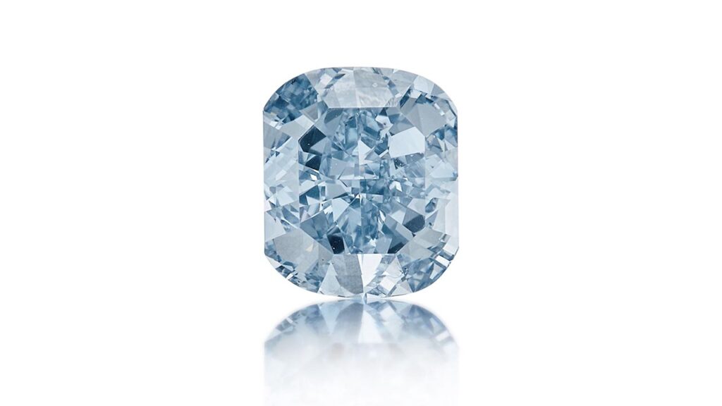 Valentin Magro ring featuring a modified rectangular mixed-cut, fancy-vivid-blue, VS2-clarity diamond at Sotheby's image