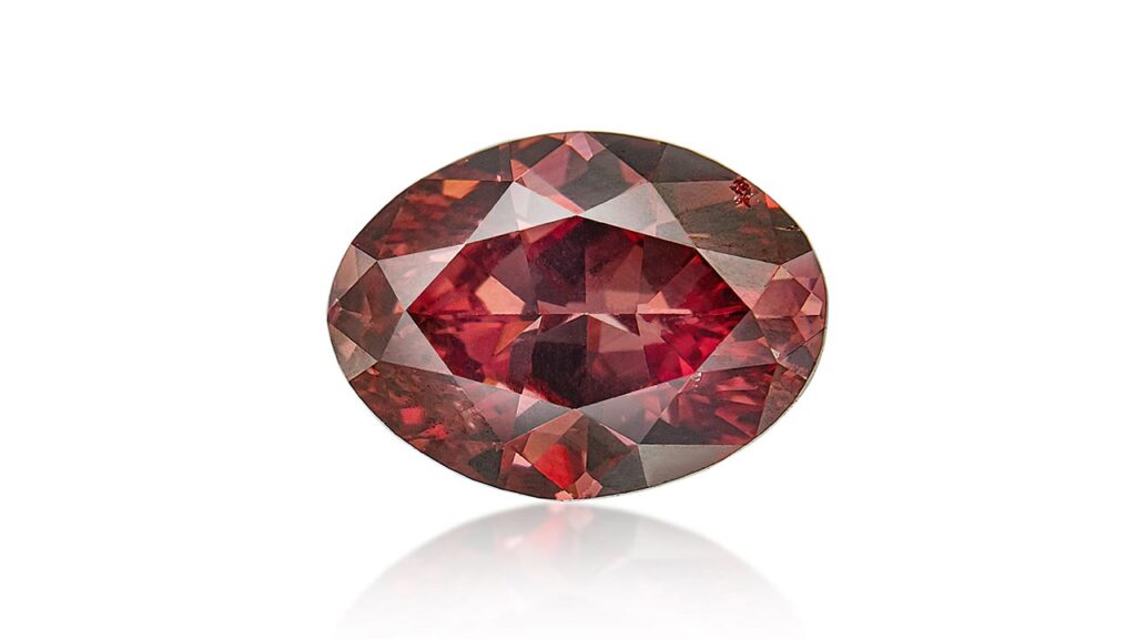 Oval-shaped, fancy-red, SI2-clarity diamond at Sotheby's image