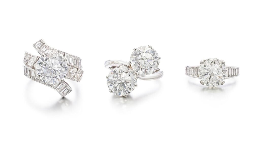 Three diamond rings at Sotheby's image