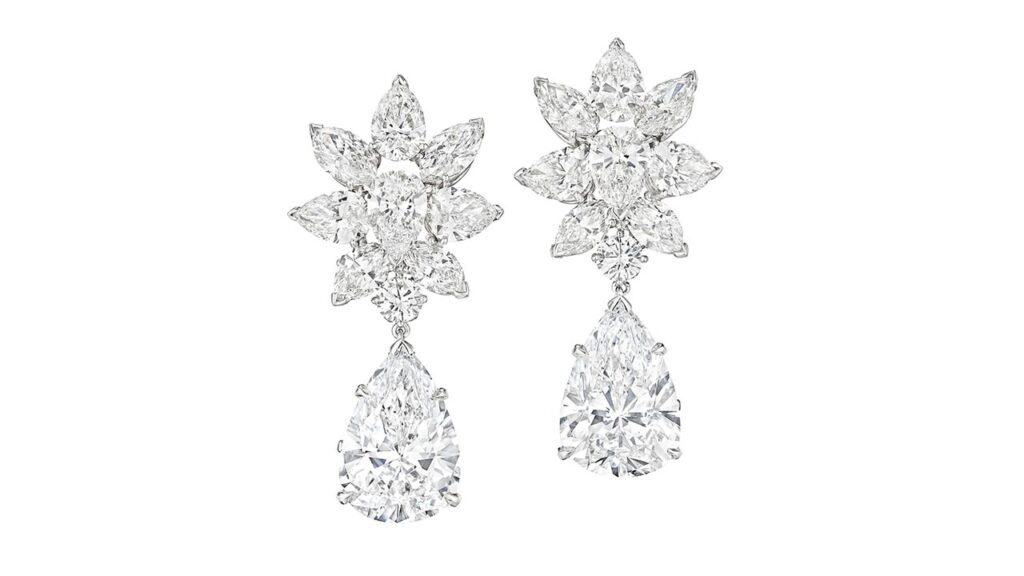 A pair of Van Cleef & Arpels diamond pendant earrings at Christie's image