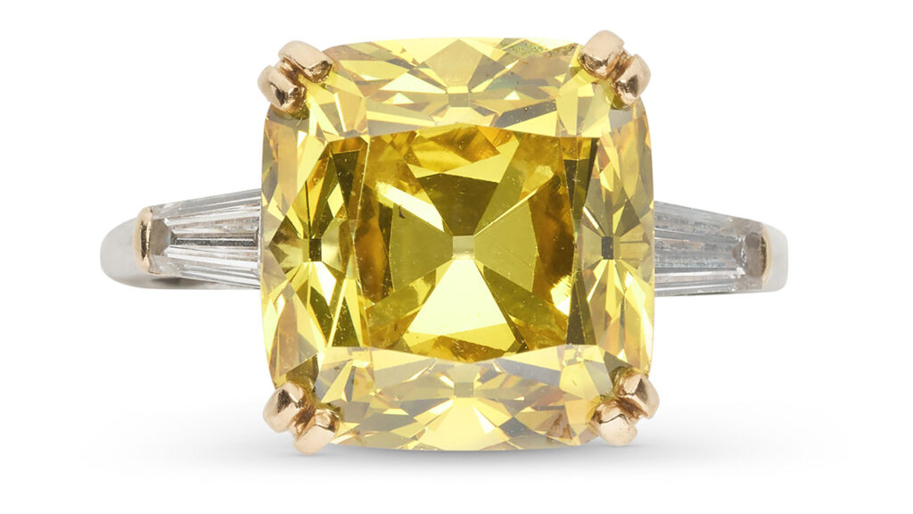 yellow diamond ring at Christie's image