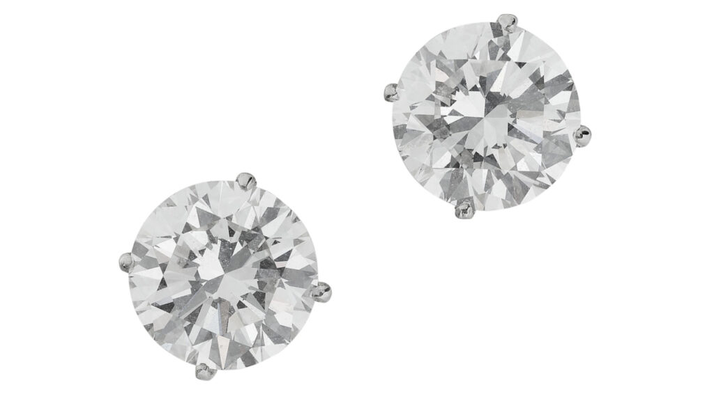 diamond earrings at Christie's image