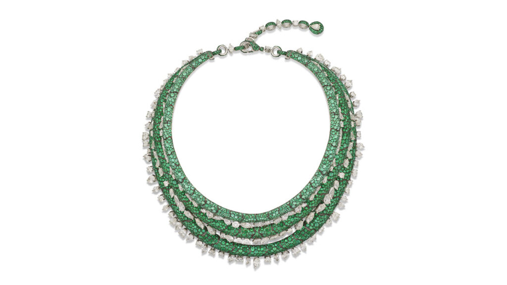 De Grisogono emerald and diamond necklace at Christie's image