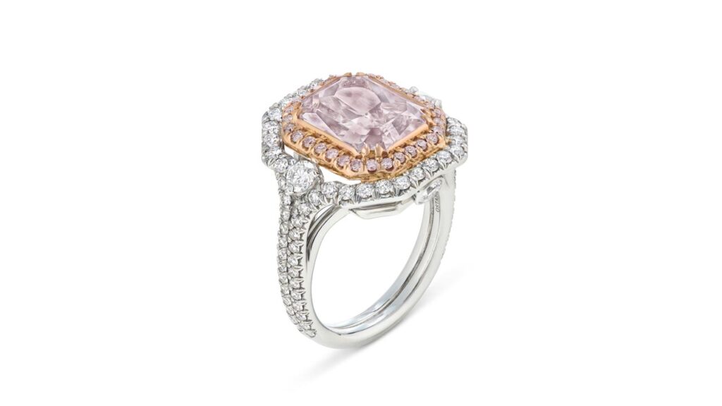 Pink diamond ring at Christie's image
